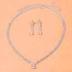 Geometric Necklace Earrings Set for WomenSILVER PLATED