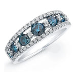 Elegant Zircon Ring for Women – Blue & White Sparkle10Q152