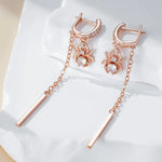 Rose Gold Long Tassel Spider Dangle Earrings For Women