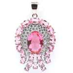 43x26mm Bohemia Design Shape White Sapphire Pink Morganite (Pendant)Pink Morganite