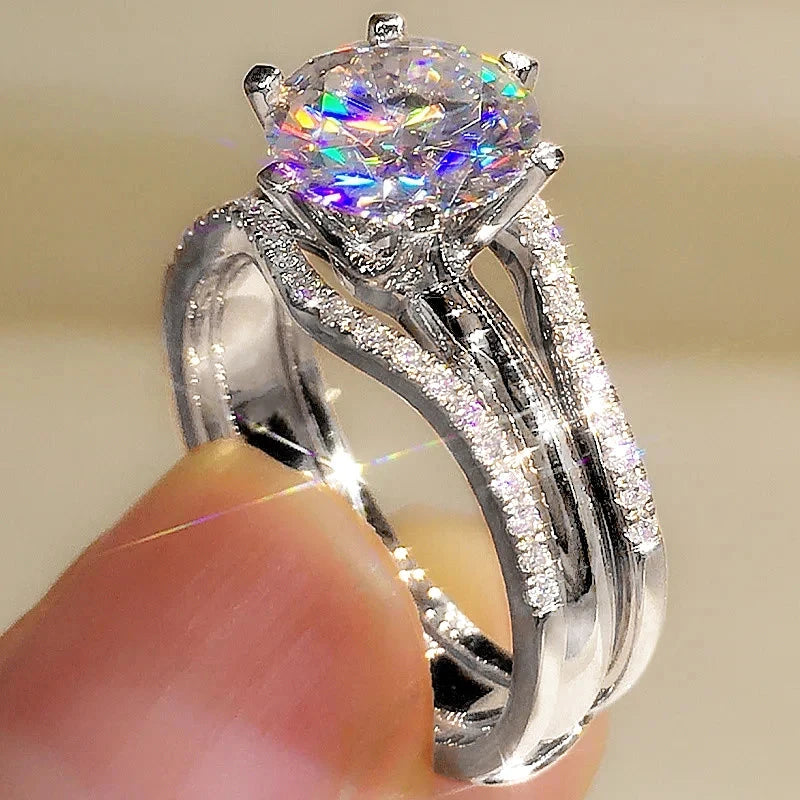 Huitan Rose Gold CZ Ring for WomenT10179
