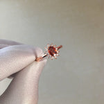 Oval Flower Silver RingRing5rose gold red