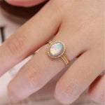 Natural Opal Crystal Ring for Women