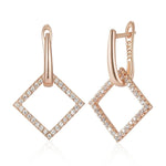 Rose Gold Rhombus Drop Earrings for Women