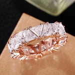 Huitan Triangular CZ Promise Rings for Women