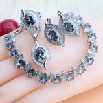 Purple Zircon Silver 925 Jewelry Sets4PCS-Rainbow10