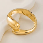 Elegant Gold Color Waterdrop Spiral Bangle Bracelet