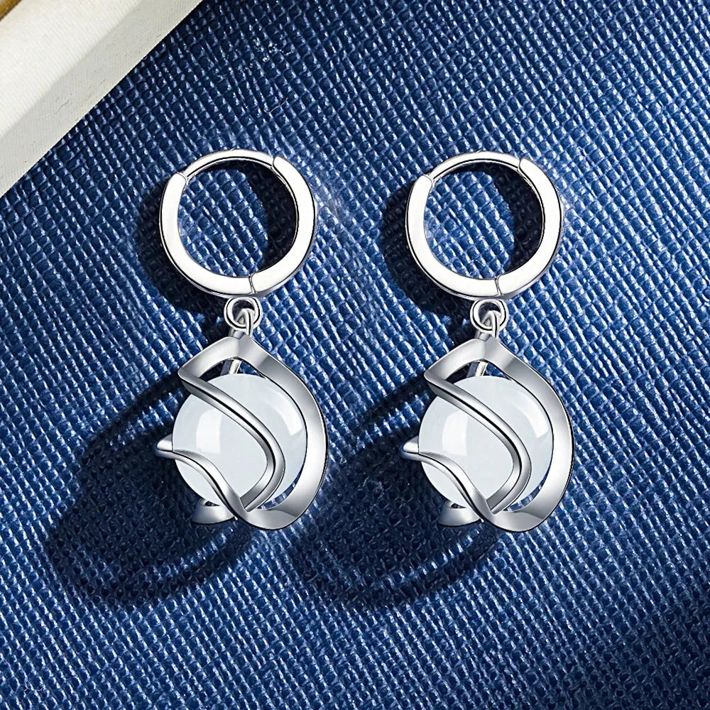 925 Sterling Silver Women Earrings Pendant Fashion