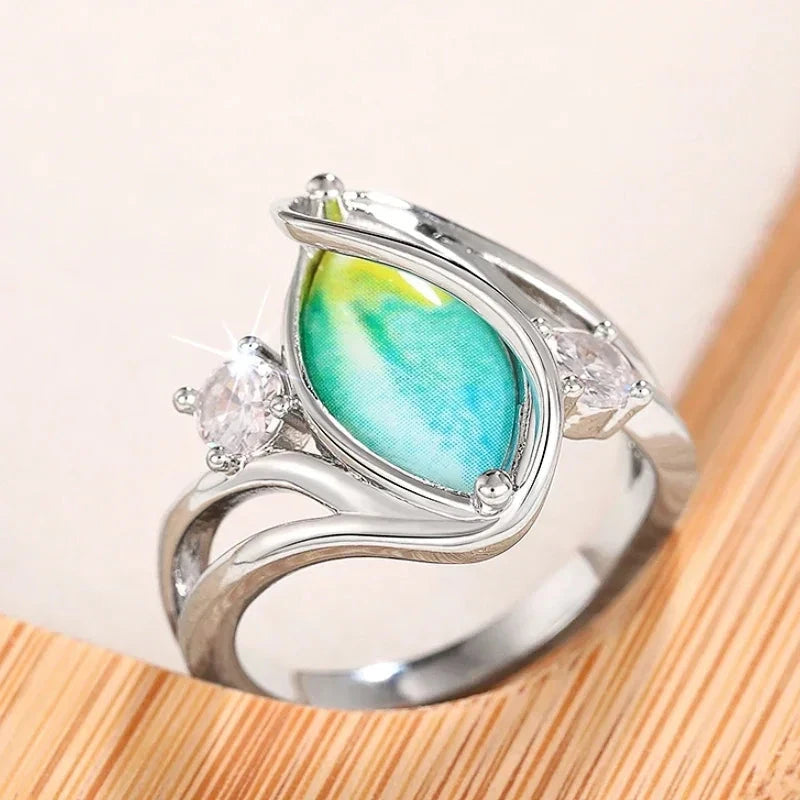 Huitan Colorful Marquise Ring for Women