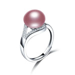 Natural Freshwater Pearl Adjustable Ring for WomenresizablePURPLE