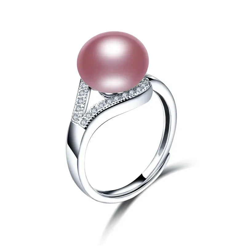 Natural Freshwater Pearl Adjustable Ring for WomenresizablePURPLE