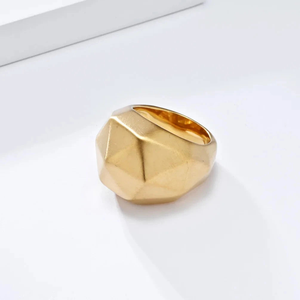 Stainless Steel Triangle Geometric Ring for Women