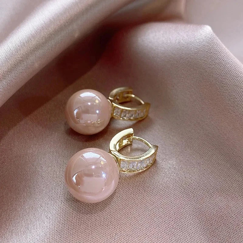 Elegant Gold-Plated Pearl Earrings for Women