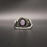 Flower Shaped Vintage 925 Silver Ring Amethyst Gemstone