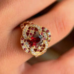 Retro Red Gemstone Ring – European & American Style