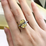 Luxury 5ct Topaz Finger Ring 925 Sterling Silver