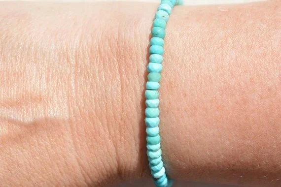 Turquoise Sleeping Beauty Faceted Bead Bracelet