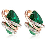 Luxury Green Crystal Drop Earrings – Women's Anniversary GiftE2236
