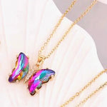 Gradient Butterfly Pendant NecklaceXL255-colorful