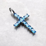 Elegant Pendant Cross Aquamarine Stones (Pendant Only)