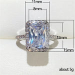 Light luxury Classic 925 sterling silver square Moissanite Ring