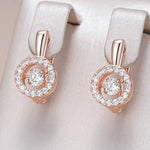585 Rose Gold Swaying Zircon Earrings