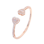 Iced Out Heart Charm Bracelet – Hip Hop StyleROSE GOLD COLOROpen Size