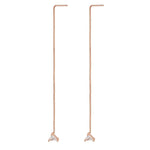 Luxury Rose Gold Natural Zircon Long Ear Wire Earrings for WomenH2225