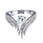 European-Style Water Drop Zirconia Ring – Luxurious Wedding & EngagementH3516