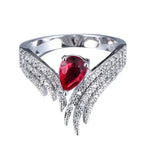 European-Style Water Drop Zirconia Ring – Luxurious Wedding & EngagementH3536