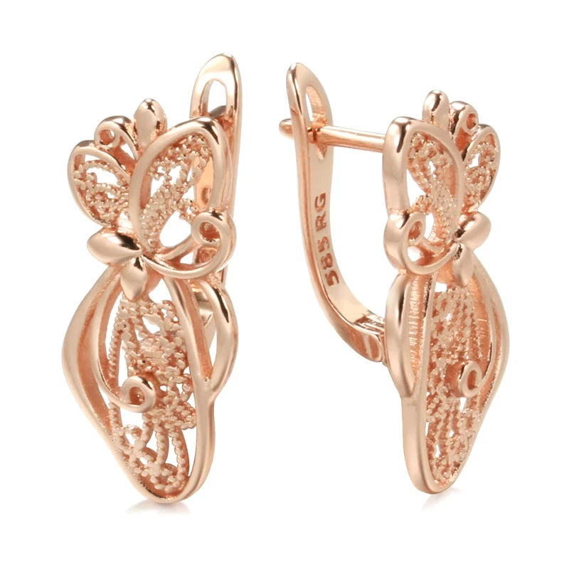 Luxury 585 Rose Gold Butterfly EarringsROSE GOLD COLORCHINA