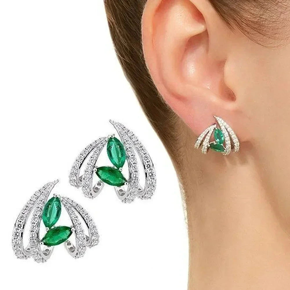 Luxury Green Crystal Drop Earrings – Women's Anniversary GiftE2126