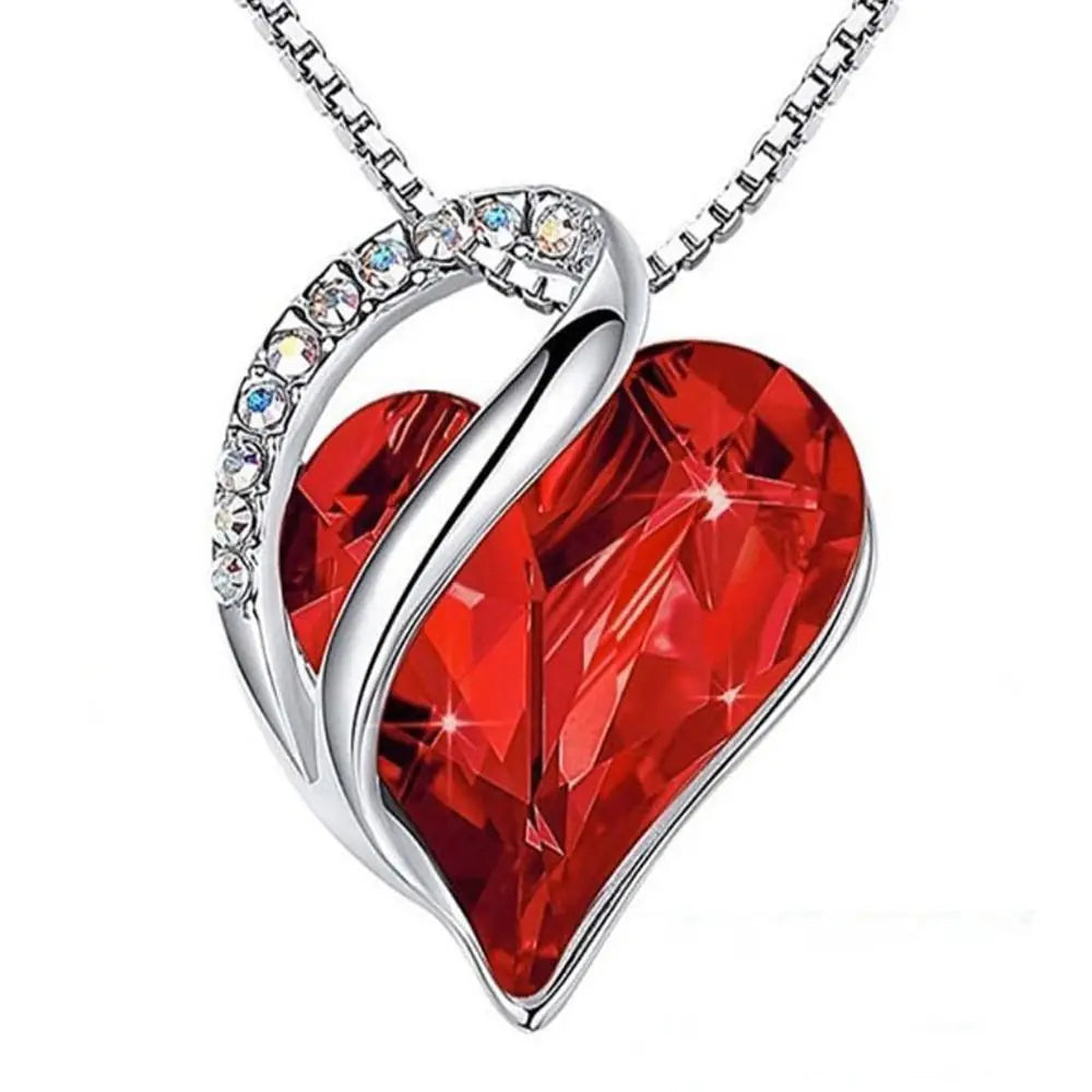 Birthstone Heart Birthday Gift Rhinestonered