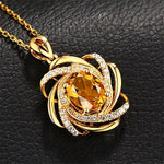 Citrine Pendant 18K Gold NecklaceNecklace