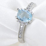 925 Silver Aquamarine Charm Ring for Women10