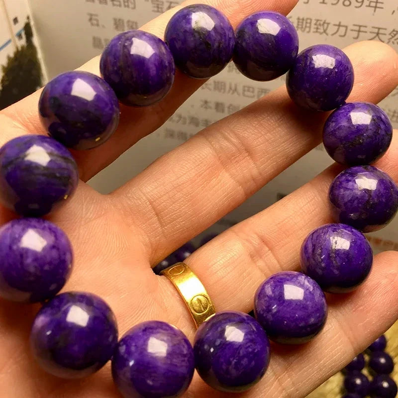 Polished Charoite Beads Bracelets Purple Dragon Crystal Amethyst Stone