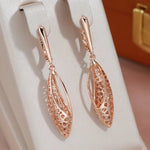 Gold Ethnic Hollow Geometric Oval Dangle Earrings