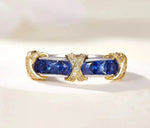 3*3MM Criss Cross Sapphire 925 Sterling Silver RingRing