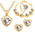 Blue Crystal Ring Necklace Earrings Set Wedding Jewelry SetsStyle2 WhiteG 1