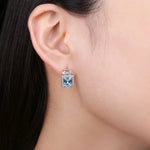 Bow Knot 5.4ct Aquamarine 925 Sterling Silver Stud EarringsEarrings