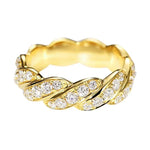 Luxury Gold Crystal CZ Engagement Ring for Women
