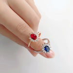 Princess Kate Blue Crystal Bridal Ring for Women