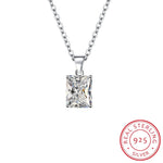 9*10mm Ice Cut Topaz High Carbon Diamond Pendant NecklaceWhite