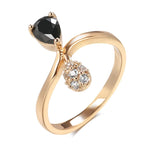 585 Rose Gold High-Quality Black Zircon Ring for Womenblack9