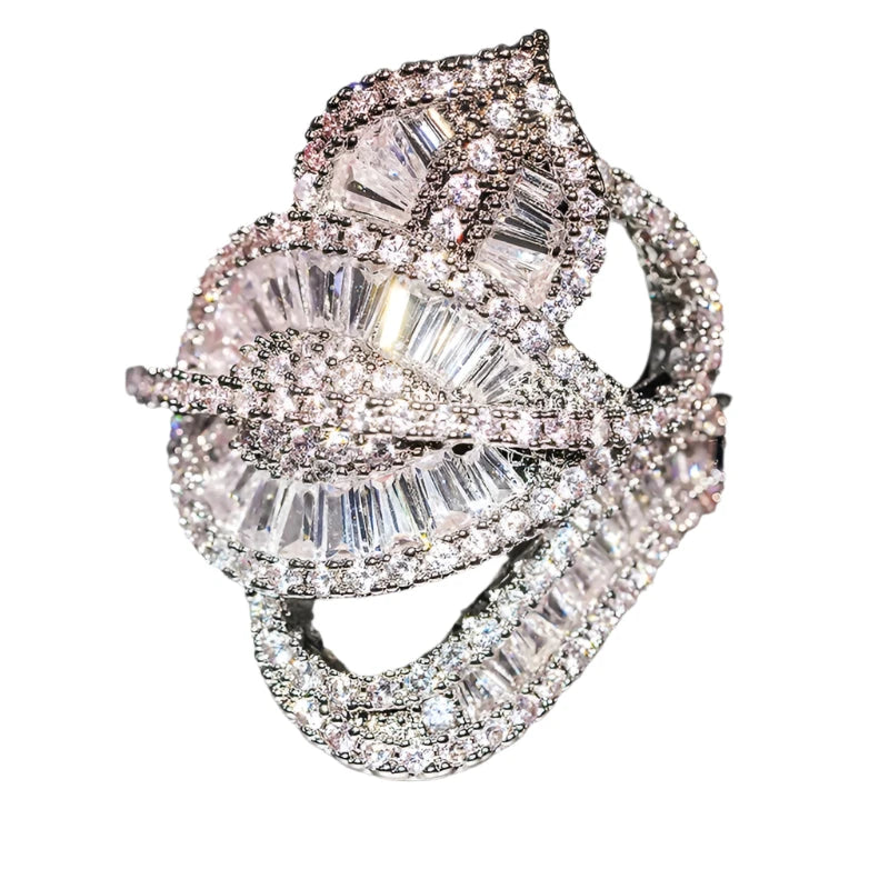Charming Luxury Leaf Ring Lady Gorgeous Fashion