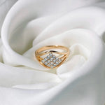 585 Rose Gold Zircon Square Pave Ring For Women