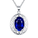 925 Pure Silver Fashion Charm Wedding Party Noble Jewelry Men and Women Sapphire Inlaid Diamond Luxury Necklace