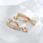 585 Rose Gold Drop Earrings with White Zircon