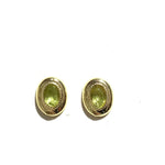 Encircled Peridot Gold Plated 925 Sterling Silver Stud EarringsEarrings