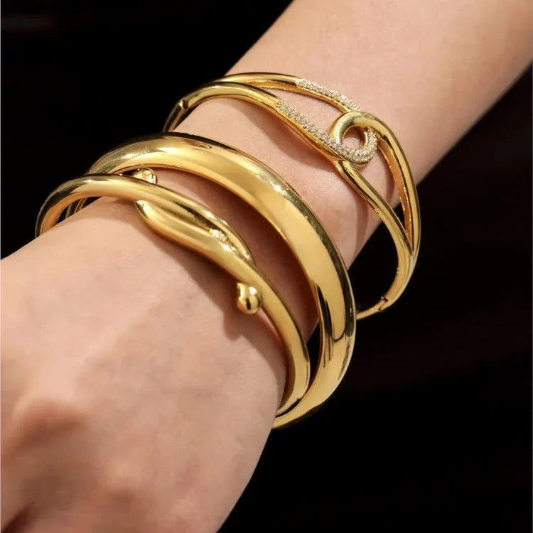 18k Gold Plated Stainless Steel Bracelet Bangles for Women
